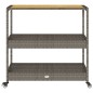 vidaXL Barwagen 3 Böden Grau Poly Rattan und Massivholz Akazie vidaXL Barwagen 3 Böden Grau Poly Rattan und Massivholz Akazie
