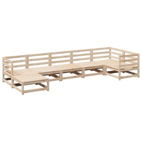 vidaXL 7-tlg. Garten-Sofagarnitur Massivholz Kiefer
