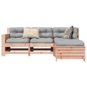 vidaXL 4-tlg. Garten-Sofagarnitur Massivholz Douglasie