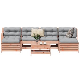 vidaXL 7-tlg. Garten-Sofagarnitur Massivholz Douglasie