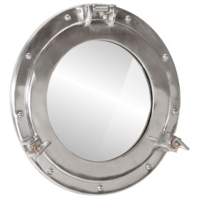 vidaXL Bullaugen-Spiegel Wandmontage Ø38 cm Aluminium und Glas