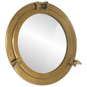 vidaXL Bullaugen-Spiegel Wandmontage Ø50 cm Aluminium und Glas
