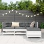 vidaXL 4-tlg. Garten-Sofagarnitur Weiß Massivholz Kiefer vidaXL 4-tlg. Garten-Sofagarnitur Weiß Massivholz Kiefer