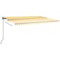 vidaXL Automatische Markise mit LED & Windsensor 500x350 cm Gelb/Weiß vidaXL Automatische Markise mit LED & Windsensor 500x350 cm Gelb/Weiß