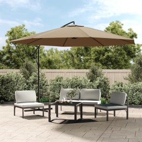 vidaXL Ampelschirm mit Alu-Mast 350 cm Taupe
