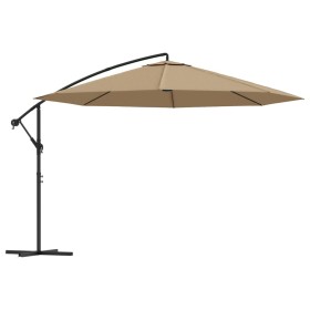 vidaXL Ampelschirm mit Alu-Mast 350 cm Taupe