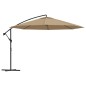 vidaXL Ampelschirm mit Alu-Mast 350 cm Taupe