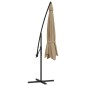 vidaXL Ampelschirm mit Alu-Mast 350 cm Taupe