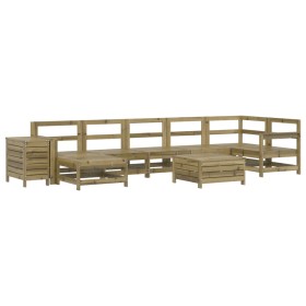 vidaXL 9-tlg. Garten-Sofagarnitur Kiefernholz Imprägniert