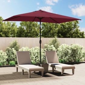 vidaXL Sonnenschirm mit Metall-Mast 300 x 200 cm Bordeauxrot