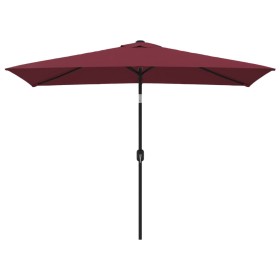 vidaXL Sonnenschirm mit Metall-Mast 300 x 200 cm Bordeauxrot