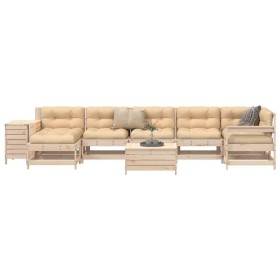 vidaXL 9-tlg. Garten-Sofagarnitur Massivholz Kiefer