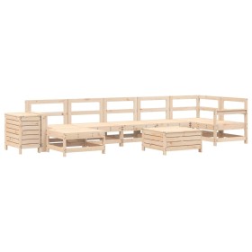 vidaXL 9-tlg. Garten-Sofagarnitur Massivholz Kiefer