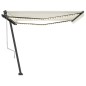 vidaXL Automatische Markise mit LED & Windsensor 400x350 cm Cremeweiß vidaXL Automatische Markise mit LED & Windsensor 400x350 cm Cremeweiß