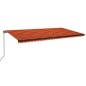 vidaXL Markise Manuell Einziehbar 600x350 cm Orange & Braun vidaXL Markise Manuell Einziehbar 600x350 cm Orange & Braun