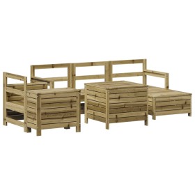 vidaXL 7-tlg. Garten-Sofagarnitur Kiefernholz Imprägniert