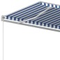 Gelenkarmmarkise Automatisch mit Pfosten 3,5x2,5 m Blau Weiß Gelenkarmmarkise Automatisch mit Pfosten 3,5x2,5 m Blau Weiß