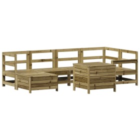 vidaXL 7-tlg. Garten-Sofagarnitur Kiefernholz Imprägniert