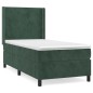 vidaXL Boxspringbett mit Matratze Dunkelgrün 90x190 cm Samt vidaXL Boxspringbett mit Matratze Dunkelgrün 90x190 cm Samt