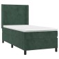 vidaXL Boxspringbett mit Matratze Dunkelgrün 90x190 cm Samt vidaXL Boxspringbett mit Matratze Dunkelgrün 90x190 cm Samt