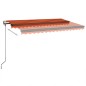 vidaXL Automatische Markise mit LED & Windsensor 400x350 Orange/Braun vidaXL Automatische Markise mit LED & Windsensor 400x350 Orange/Braun