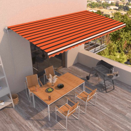 vidaXL Markise Automatisch Einziehbar 600x350 cm Orange und Braun