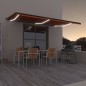 vidaXL Markise Manuell Einziehbar mit LED 600x350 cm Orange & Braun vidaXL Markise Manuell Einziehbar mit LED 600x350 cm Orange & Braun
