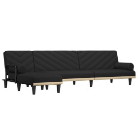 vidaXL Schlafsofa in L-Form Schwarz 260x140x70 cm Stoff