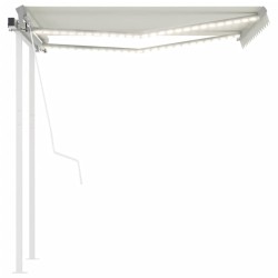 Automatische Markise mit LED & Windsensor 3,5x2,5 m Creme