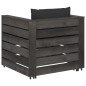 vidaXL 2-tlg. Garten-Lounge-Set mit Kissen Grau Imprägniertes Holz