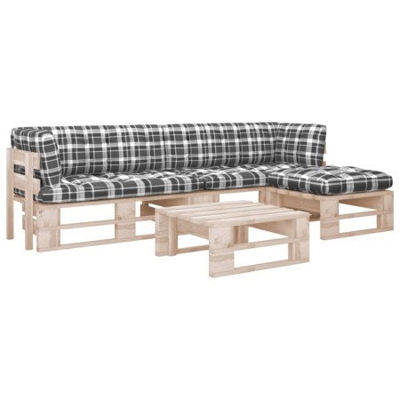 vidaXL 4-tlg. Paletten-Lounge-Set mit Kissen Imprägniertes Kiefernholz