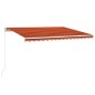 vidaXL Markise Manuell Einziehbar mit LED 400x350 cm Orange und Braun vidaXL Markise Manuell Einziehbar mit LED 400x350 cm Orange und Braun