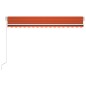 vidaXL Markise Manuell Einziehbar mit LED 400x350 cm Orange und Braun vidaXL Markise Manuell Einziehbar mit LED 400x350 cm Orange und Braun