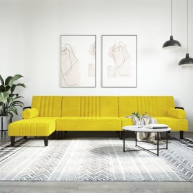 vidaXL Schlafsofa in L-Form Gelb 260x140x70 cm Samt