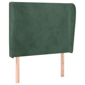vidaXL Kopfteil mit Ohren Dunkelgrün 93x23x118/128 cm Samt