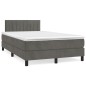 vidaXL Boxspringbett mit Matratze & LED Dunkelgrau 120x190 cm Samt vidaXL Boxspringbett mit Matratze & LED Dunkelgrau 120x190 cm Samt