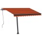 Einziehbare Markise Handbetrieben LED 350x250 cm Orange Braun Einziehbare Markise Handbetrieben LED 350x250 cm Orange Braun