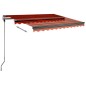 Einziehbare Markise Handbetrieben LED 350x250 cm Orange Braun Einziehbare Markise Handbetrieben LED 350x250 cm Orange Braun