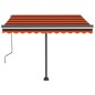 Einziehbare Markise Handbetrieben LED 350x250 cm Orange Braun Einziehbare Markise Handbetrieben LED 350x250 cm Orange Braun