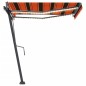 Einziehbare Markise Handbetrieben LED 350x250 cm Orange Braun Einziehbare Markise Handbetrieben LED 350x250 cm Orange Braun