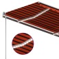 Einziehbare Markise Handbetrieben LED 350x250 cm Orange Braun Einziehbare Markise Handbetrieben LED 350x250 cm Orange Braun