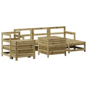 vidaXL 7-tlg. Garten-Sofagarnitur Kiefernholz Imprägniert