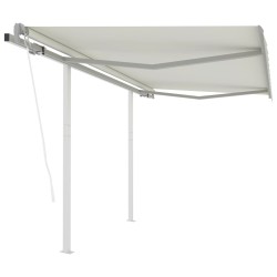 Gelenkarmmarkise Automatisch mit Pfosten 3x2,5 m Cremeweiß