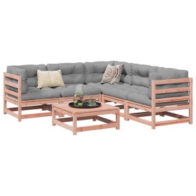 vidaXL 6-tlg. Garten-Sofagarnitur mit Kissen Massivholz Douglasie