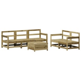 vidaXL 6-tlg. Garten-Sofagarnitur Kiefernholz Imprägniert