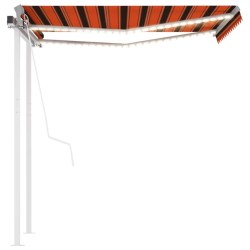 vidaXL Automatische Markise mit LED Windsensor 3,5x2,5 m Orange/Braun