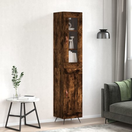 vidaXL Highboard Räuchereiche 34,5x34x180 cm Holzwerkstoff
