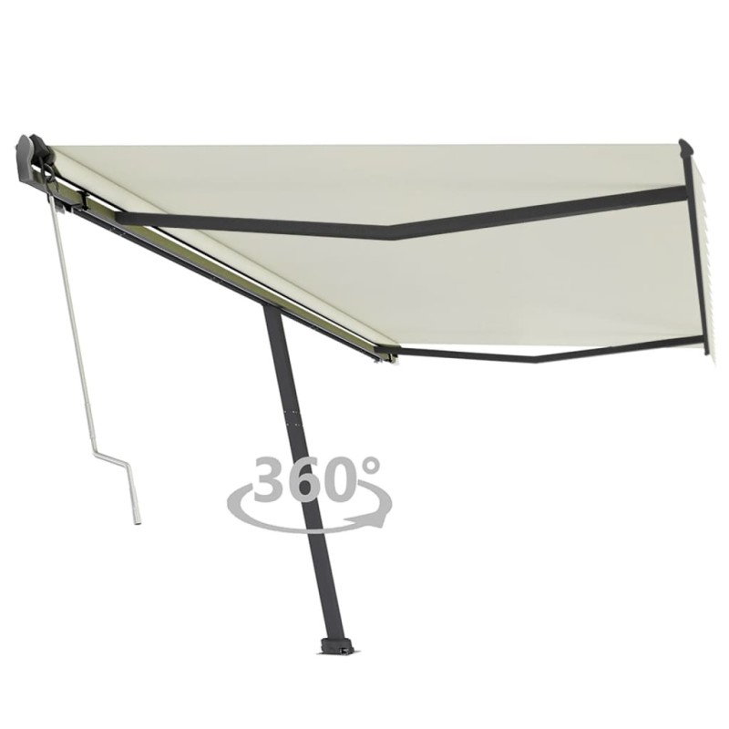 vidaXL Standmarkise Automatisch 500x350 cm Cremeweiß vidaXL Standmarkise Automatisch 500x350 cm Cremeweiß