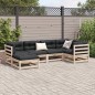 vidaXL 6-tlg. Garten-Sofagarnitur mit Kissen Massivholz Kiefer vidaXL 6-tlg. Garten-Sofagarnitur mit Kissen Massivholz Kiefer