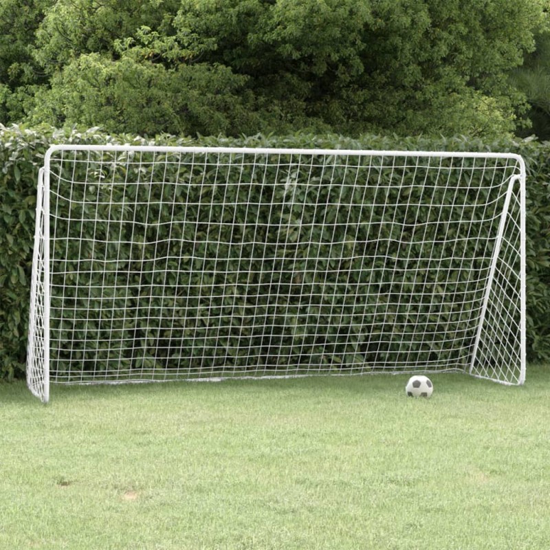 vidaXL Fußballtor mit Netz Weiß 366x122x182 cm Stahl vidaXL Fußballtor mit Netz Weiß 366x122x182 cm Stahl